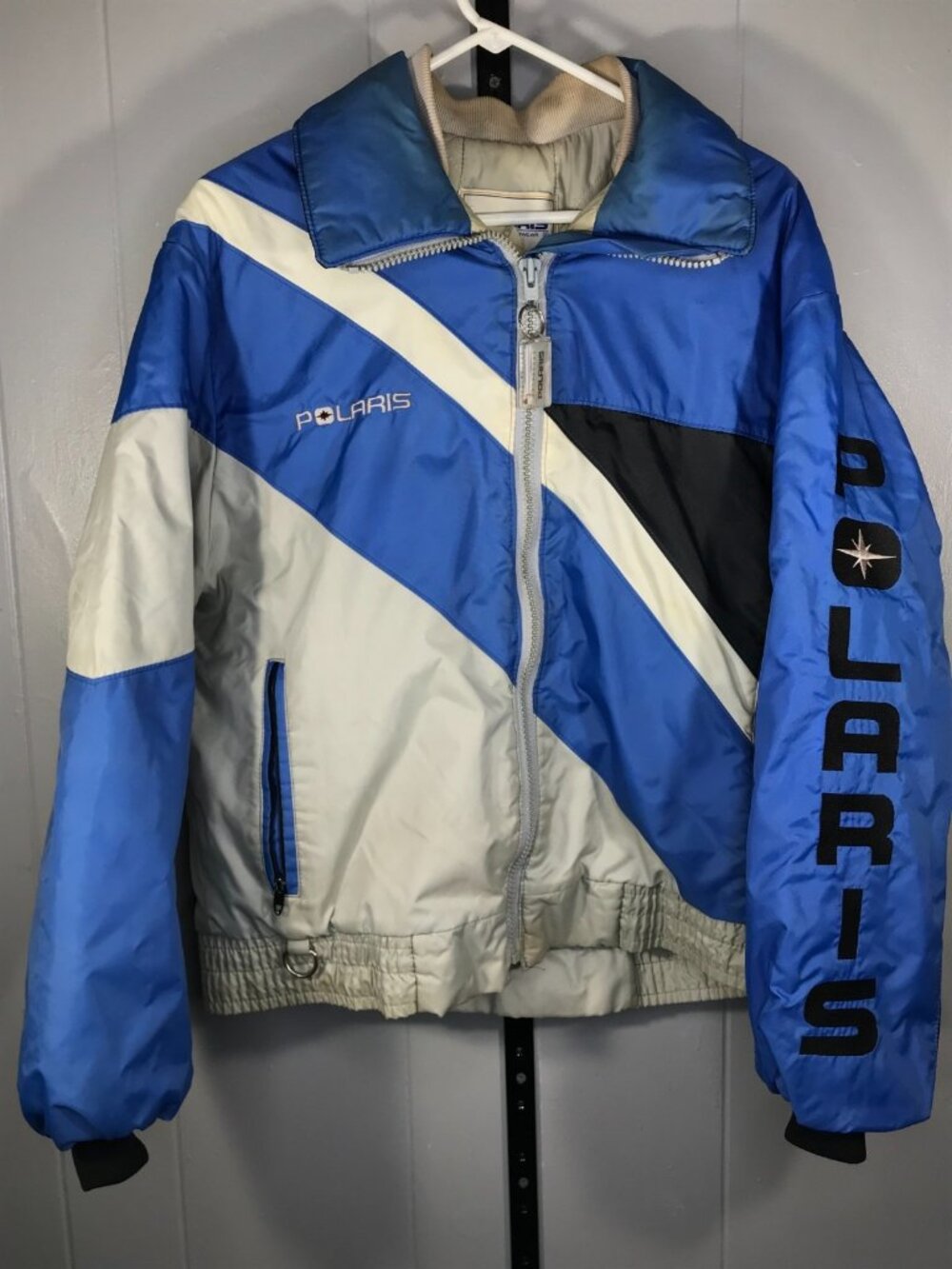 Vintage Polaris Mens Racing Insulated Snowmobile Puffer Jacket Multicolor Sz MD